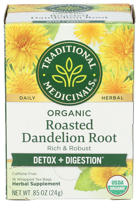 TRADITIONAL MEDICINALS TEA RSTD DANDLN ROOT ORG - 16 BG
