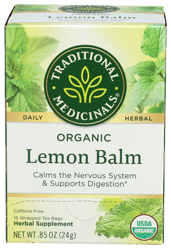 TRADITIONAL MEDICINALS TEA LEMON BALM ORG - 16 BG