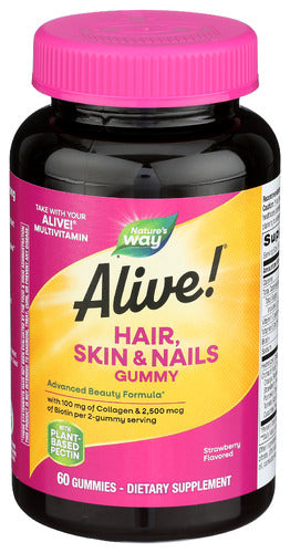 NATURES WAY ALIVE HAIR SKIN NAIL GMY - 60 PC