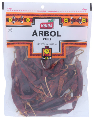 Badia 
Chili Pods Arbol, 3 OZ.