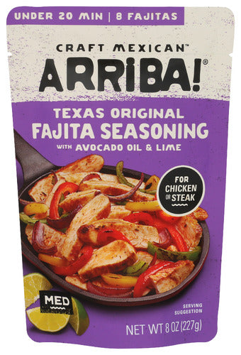 Arriba 
Sauce Fajita Texas Orig, 8 OZ.