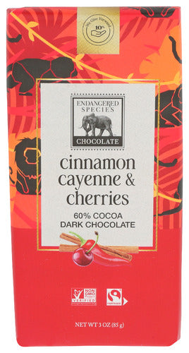 ENDANGERED SPECIES CHOC BAR DRK W CNNMN CAYE - 3 OZ