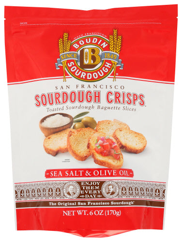 BOUDIN SOURDOUGH CRISPS SEA SALT OLIVE OIL - 6 OZ