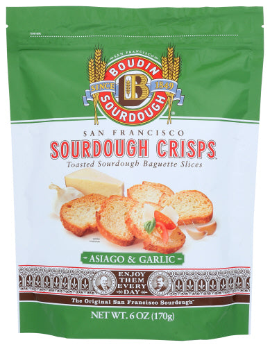 BOUDIN SOURDOUGH CRISPS ASIAGO GARLIC - 6 OZ