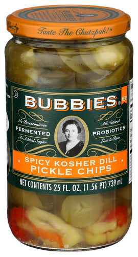 BUBBIES PICKLE SPICY DILL CHIPS - 25 FO