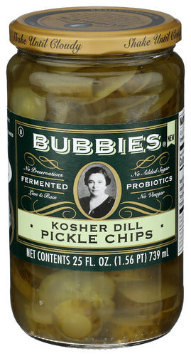BUBBIES PICKLE KOSHER DILL CHIPS - 25 FO