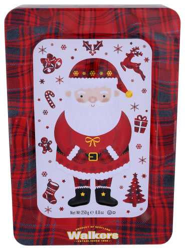 WALKERS COOKIES SHRTBRD SANTA TIN - 8.8 OZ