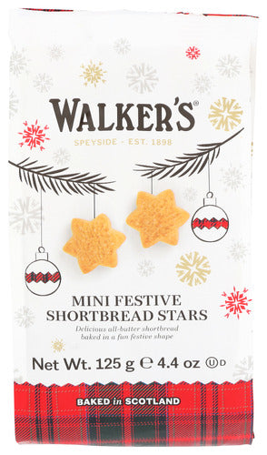 WALKERS SHORTBREAD STAR MINI FESTIVE - 4.4 OZ