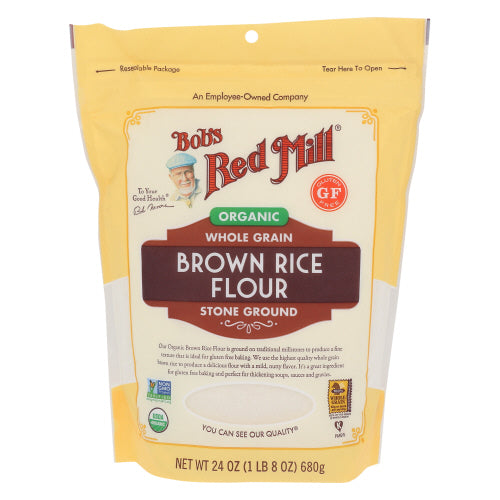 Bobs Red Mill 
Flour Rice Brown Org, 24 OZ.