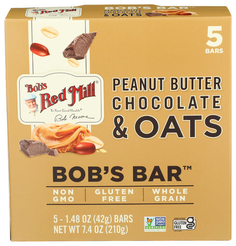 Bobs Red Mill 
Bar Oat Pb Choc 5Pk, 7.4 OZ.