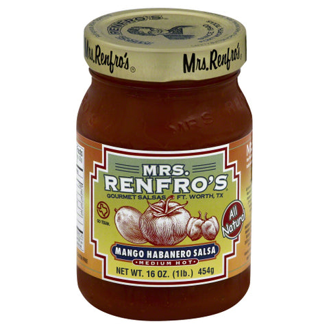MRS RENFRO SALSA HABANERO MANGO - 16 OZ
