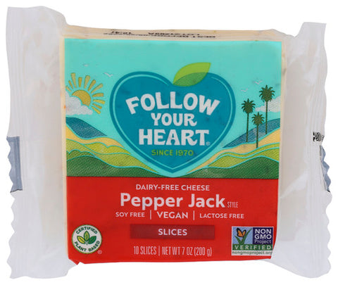 FOLLOW YOUR HEART CHEESE PEPPER JACK SLICES - 7 OZ