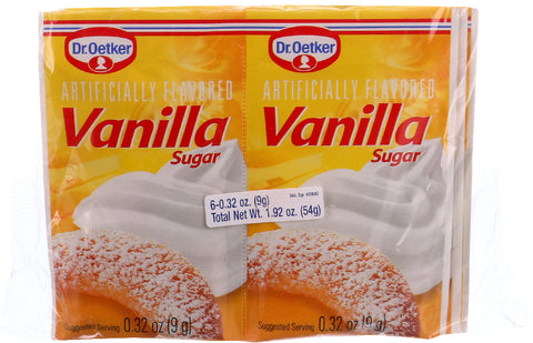 Dr Oetker 
Sugar Vanilla 6Pk, 1.88 OZ