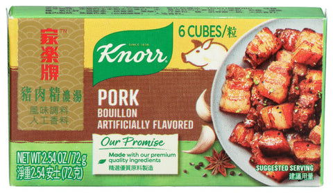KNORR BOUILLON PORK CUBE 6PC - 2.5 OZ