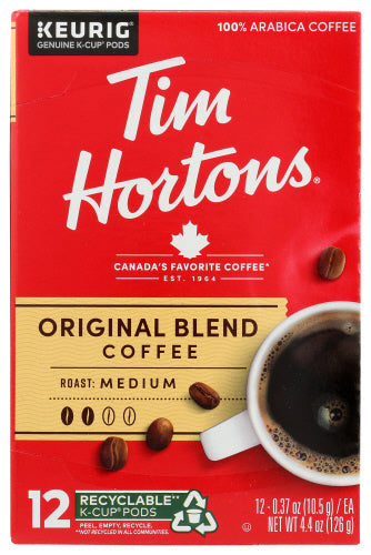 TIM HORTON COFFEE SS 100% ARABICA 12PC - 4.44 OZ