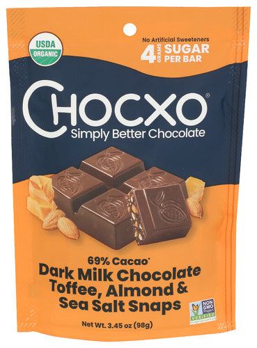 Chocxo 
Choc Snap Toff Almd Sslt, 3.45 OZ.