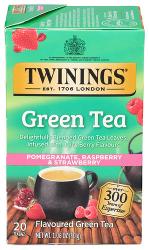 TWINING TEA TEA GRN PMGRNT PSPBRY STR - 20 BG