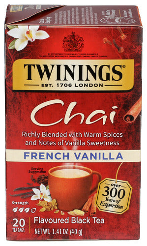 TWINING TEA TEA CHAI FRNCH VNLA - 20 BG