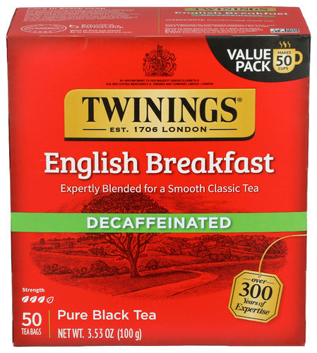 TWINING TEA TEA ENGLSH BRKFST DECAF - 50 BG
