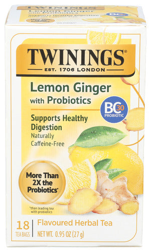 TWINING TEA TEA PROBTC LEMON GINGER - 18 BG