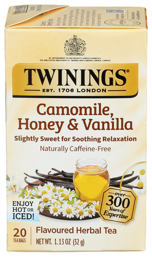 TWINING TEA TEA HRBL CAMMLE HNY VNLA - 20 BG