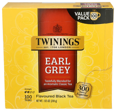 TWINING TEA TEA BOX CNTR EARLGREY - 100 BG