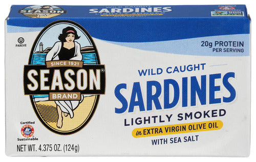 SEASONS SARDINES LIGHTLY SMKD - 4.375 OZ