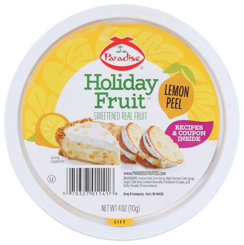 PARADISE FRUIT LEMON PEEL DICED - 4 OZ