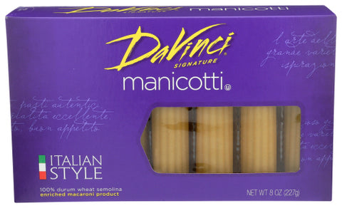 DAVINCI PASTA CANNELLONI MANICOTTI - 8 OZ