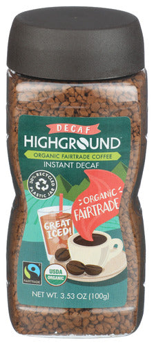 HIGHGROUND COFFEE INSTANT DECAF ORG - 3.53 OZ