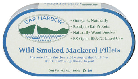 Bar Harbor 
Mackerel Fillet Wld Smkd, 6.7 OZ.