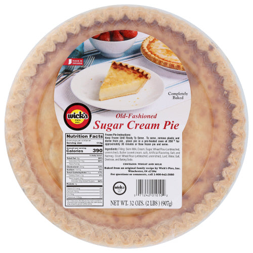 WICKS PIE SUGAR CREAM 9INCH - 32 OZ