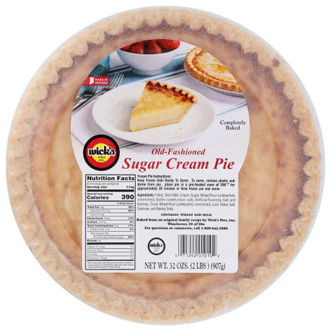 WICKS PIE SUGAR CREAM 9INCH - 32 OZ