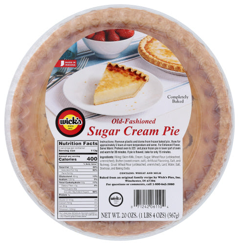 WICKS PIE SUGAR CREAM 8INCH - 20 OZ
