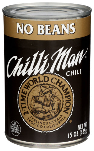 Chilli Man 
Chili No Bean, 15 OZ.