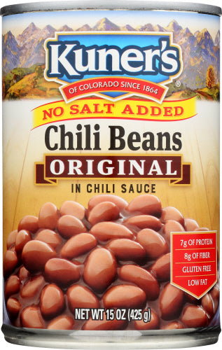 KUNERS BEAN CHILI NO SALT - 15 OZ