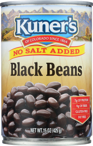 KUNERS BEAN BLACK NO SALT - 15 OZ
