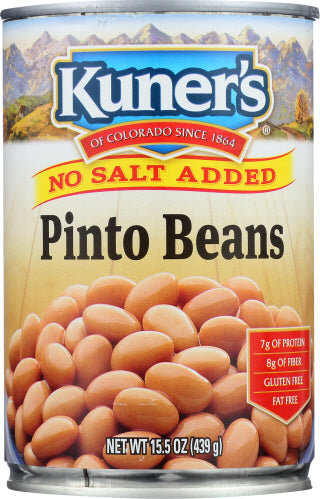 KUNERS BEAN PINTO NO SALT - 15 OZ