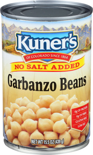 KUNERS BEAN GARBANZO NO SALT - 15 OZ
