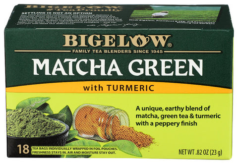 Bigelow 
Tea Matcha Green Tumeric, 0.82 OZ.