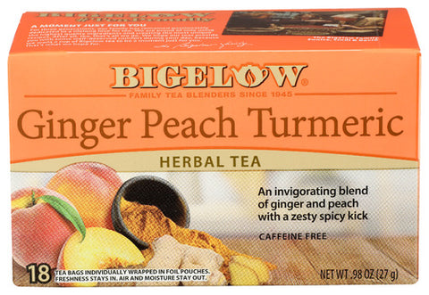 Bigelow 
Tea Ginger Peach Turmeric, 0.98 OZ.