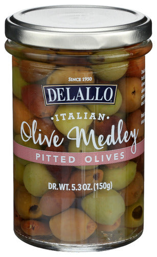 Delallo 
Olive Italian Medley Pitted, 5.3 OZ.