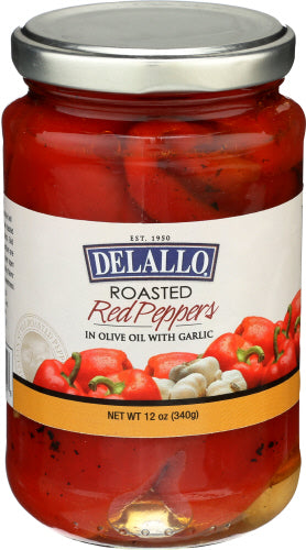 Delallo 
Pepper Red Rstd Garlic, 12 OZ.