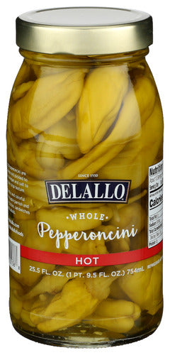 Delallo 
Pepperoncini Hot, 25.5 OZ.