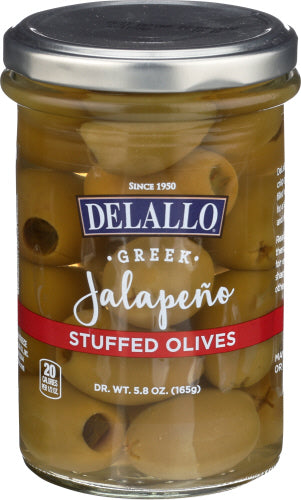 Delallo 
Olive Jalapeno Stuffed, 5.8 OZ.