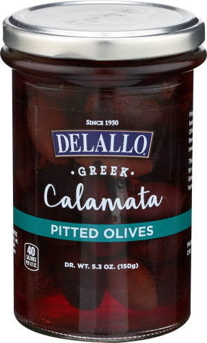 Delallo 
Olives Calamata Pitted, 5.3 OZ