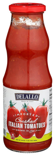 Delallo 
Tomato Crushed Italian, 24 OZ.