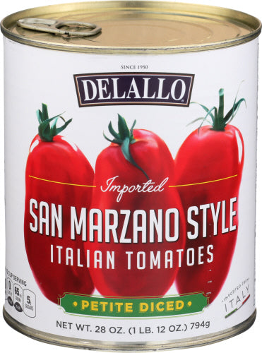 Delallo 
Tomato Petite Dcd Sn Mrzn, 28 OZ.