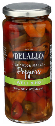 Delallo 
Peppers Tc Rings Swt Hot, 16 OZ.