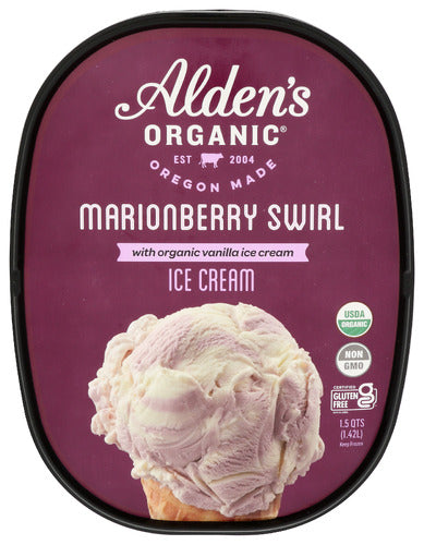 ALDENS ORGANIC ICE CREAM MARIONBRY ORG - 48 FO